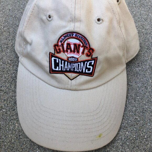 VTG 2020 NL West Champs San Francisco Giants Hat Men's Blue Wave MLB Khaki Cap - Picture 3 of 6